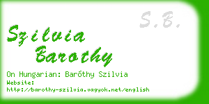 szilvia barothy business card