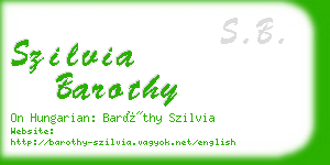 szilvia barothy business card